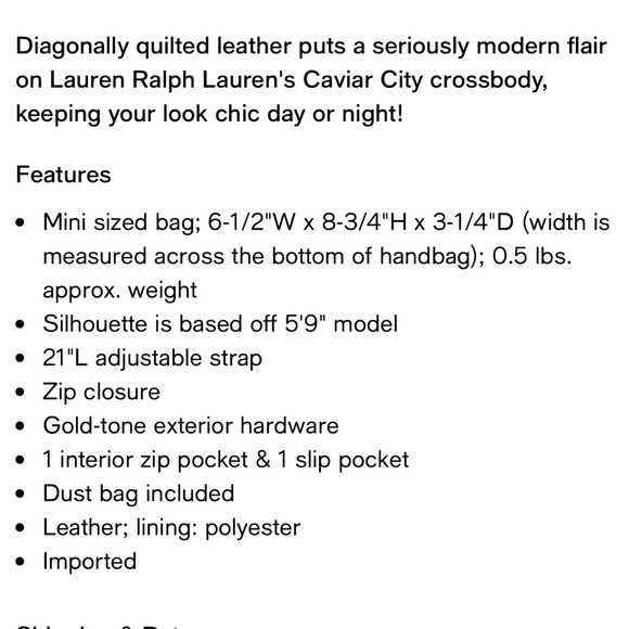 Ralph Lauren Black Leather Quilted Crossbody Bag - Picture 3 of 9